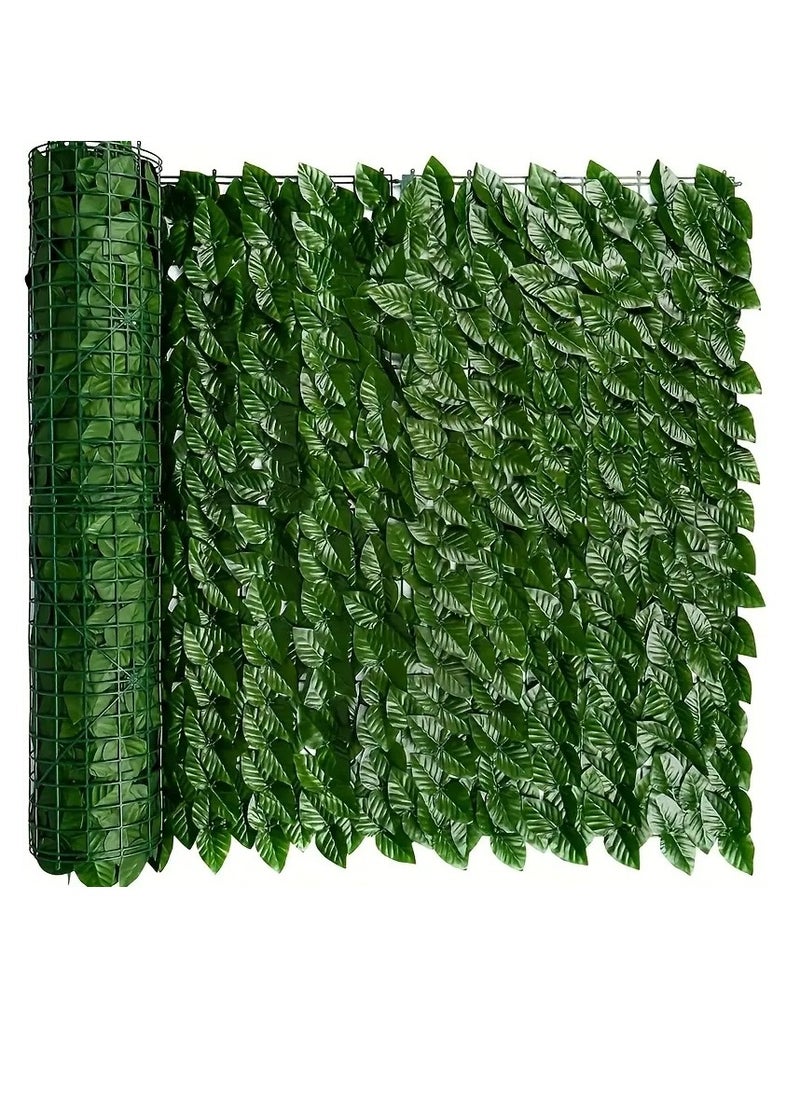 Generic Green Fence Made Of Artificial Lleaves, 3 Meters Long , Artificial Grass  - Image 1