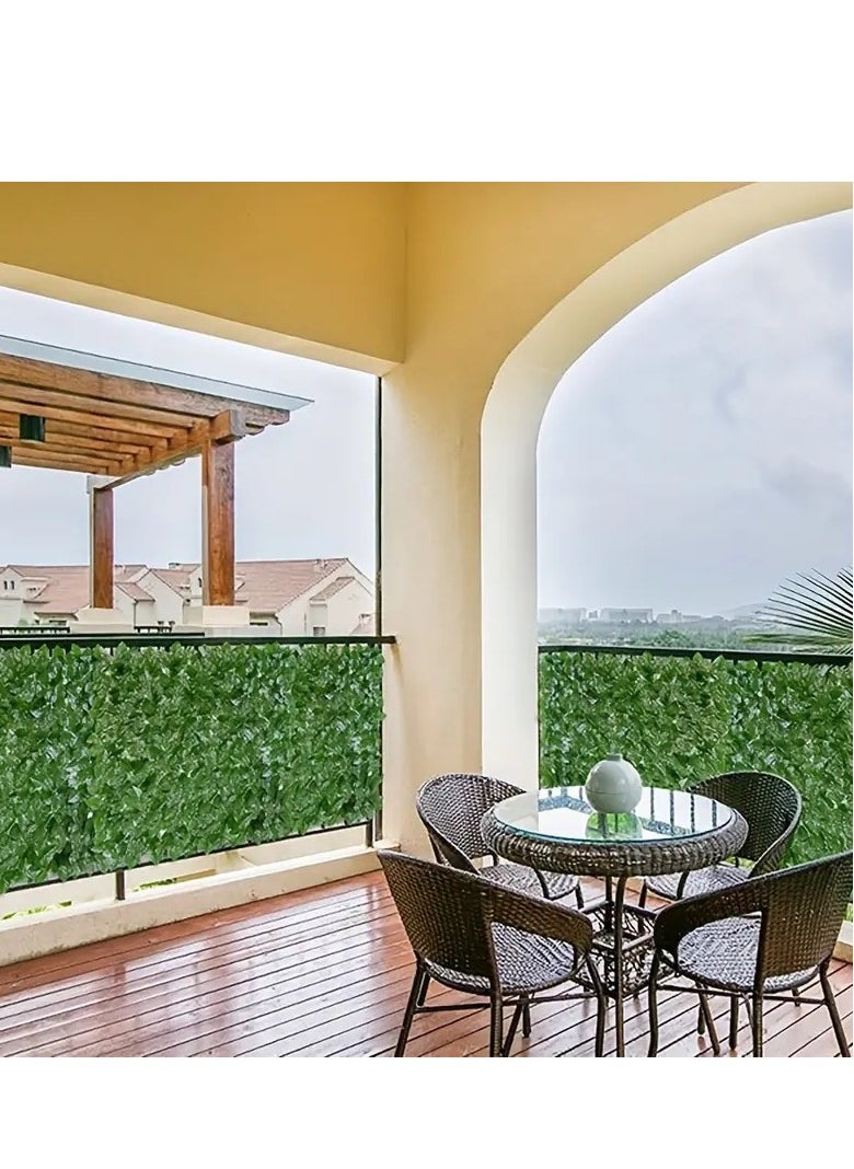 Generic Green Fence Made Of Artificial Lleaves, 3 Meters Long , Artificial Grass  - Image 2