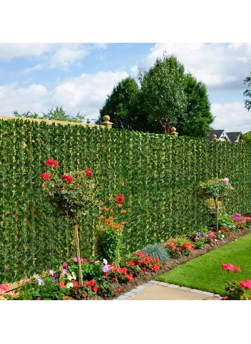 Green Fence Made Of Artificial Lleaves, 3 Meters Long , Artificial Grass