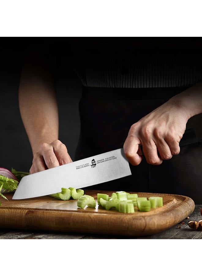 TUO Kiritsuke Knife Chef Knife 8.5 inch Kitchen Knife Vegetable Cleaver Pro Japanese Chef Knife Vegetable Fruit Chopper, AUS-8 Stainless Steel with Pakkawood Handle Gift Box, Ring Lite Series - Image 4