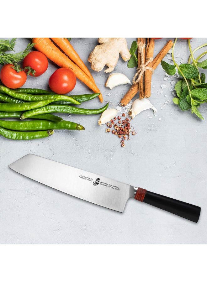 TUO Kiritsuke Knife Chef Knife 8.5 inch Kitchen Knife Vegetable Cleaver Pro Japanese Chef Knife Vegetable Fruit Chopper, AUS-8 Stainless Steel with Pakkawood Handle Gift Box, Ring Lite Series - Image 2