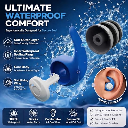 YUHENGLE Swimming Nose Clip Ear Plugs - 9 Packs Silicone Swim Nose Plugs with Earplugs for Kids,Waterproof Pool Nose Plug for Diving Surfing and Other Water Sports with Storage Box,Multi-Color - Image 5