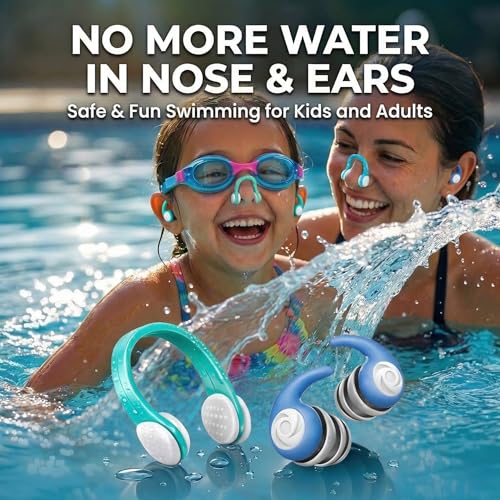 YUHENGLE Swimming Nose Clip Ear Plugs - 9 Packs Silicone Swim Nose Plugs with Earplugs for Kids,Waterproof Pool Nose Plug for Diving Surfing and Other Water Sports with Storage Box,Multi-Color - Image 2