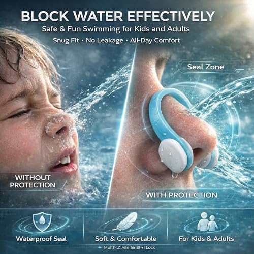 YUHENGLE Swimming Nose Clip Ear Plugs - 9 Packs Silicone Swim Nose Plugs with Earplugs for Kids,Waterproof Pool Nose Plug for Diving Surfing and Other Water Sports with Storage Box,Multi-Color - Image 3