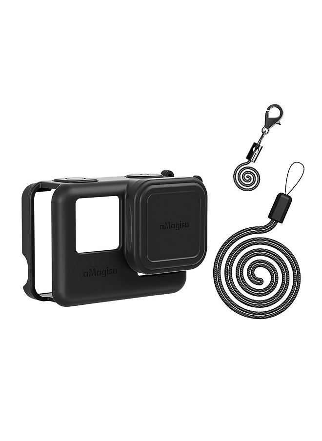 aMagisn AC08 Silicone Camera Protectiv Kit Camera Protector Case + Lense Cover + 2 Straps Compatible with Insta 360 Ace Camera  - Image 1