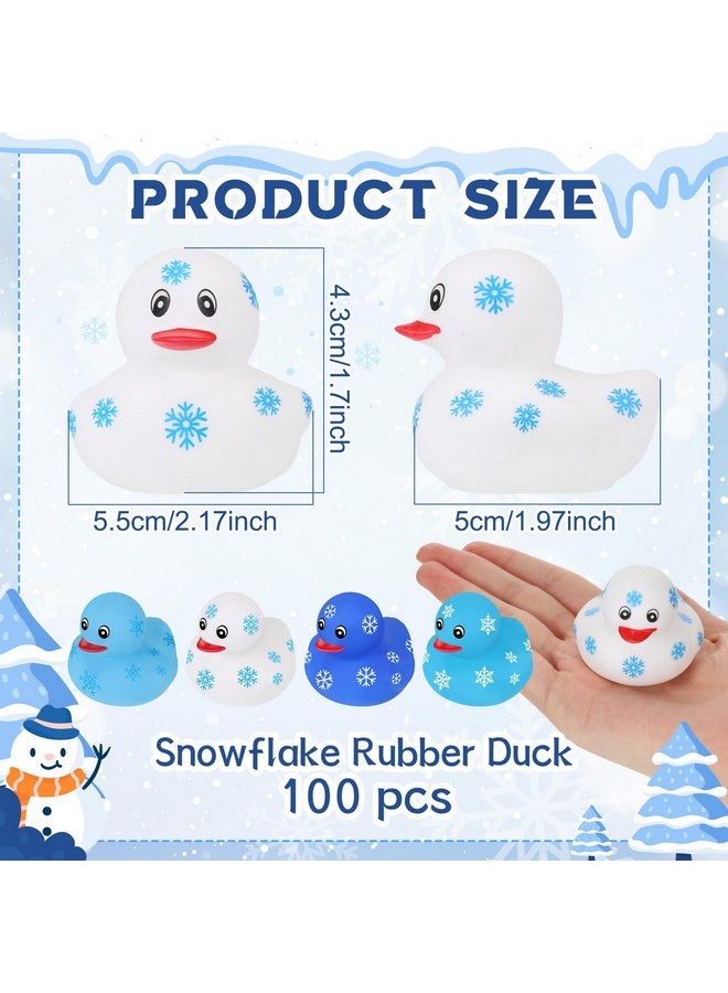 جيريفي بطة مطاطية على شكل ندفة ثلج شتوية من جيريفاي، لعبة بطة مطاطية على شكل ندفة ثلج، 4 ألوان، مجموعة كبيرة من ألعاب الاستحمام في العطلات، حوض استحمام صغير، ألعاب حمام سباحة، حفلة عيد الميلاد، حقيبة هدايا (24 قطعة) - Image 2