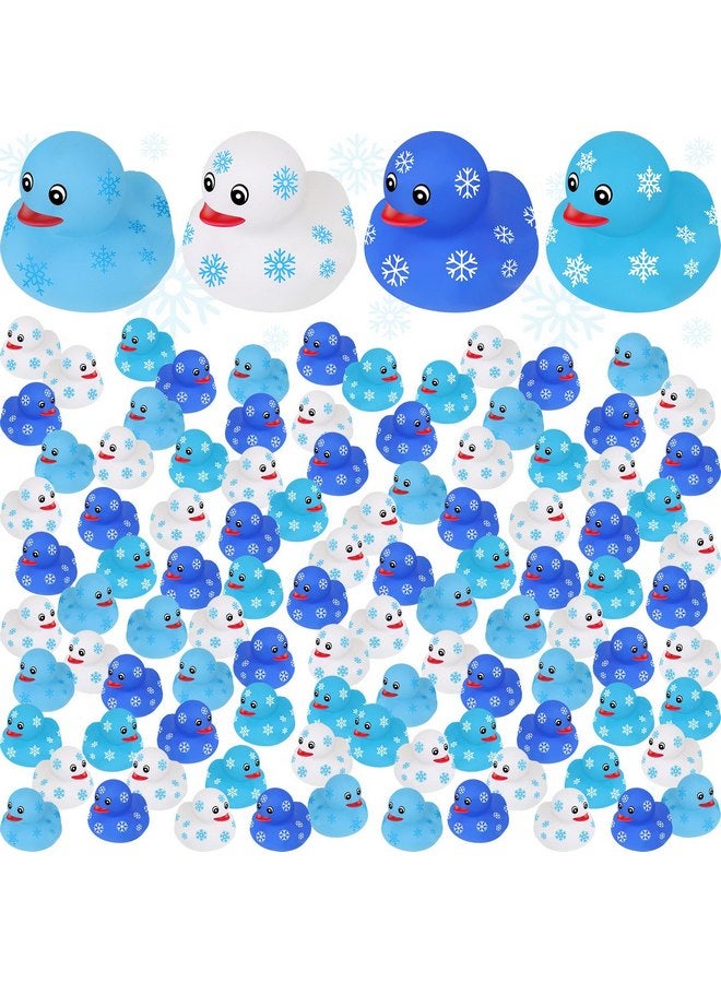 جيريفي بطة مطاطية على شكل ندفة ثلج شتوية من جيريفاي، لعبة بطة مطاطية على شكل ندفة ثلج، 4 ألوان، مجموعة كبيرة من ألعاب الاستحمام في العطلات، حوض استحمام صغير، ألعاب حمام سباحة، حفلة عيد الميلاد، حقيبة هدايا (24 قطعة) - Image 1