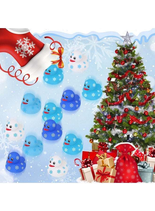 جيريفي بطة مطاطية على شكل ندفة ثلج شتوية من جيريفاي، لعبة بطة مطاطية على شكل ندفة ثلج، 4 ألوان، مجموعة كبيرة من ألعاب الاستحمام في العطلات، حوض استحمام صغير، ألعاب حمام سباحة، حفلة عيد الميلاد، حقيبة هدايا (24 قطعة) - Image 4