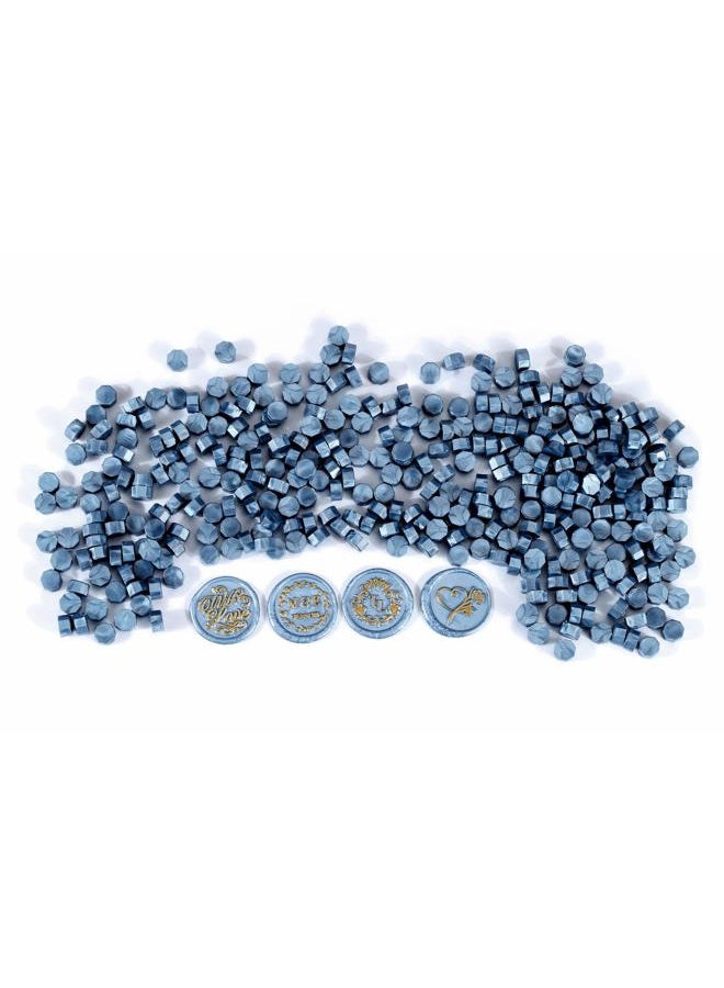 Yoption 360 Pcs Blue Sealing Wax Beads Set for Wax Seal Stamp with Candles and Melting Spoon - Image 5