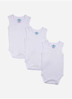 Babies Basic Pack of 3 - Solid Sleeveless Bodysuit by Styli  - Image 1