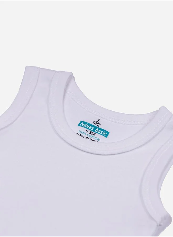 Babies Basic Pack of 3 - Solid Sleeveless Bodysuit by Styli