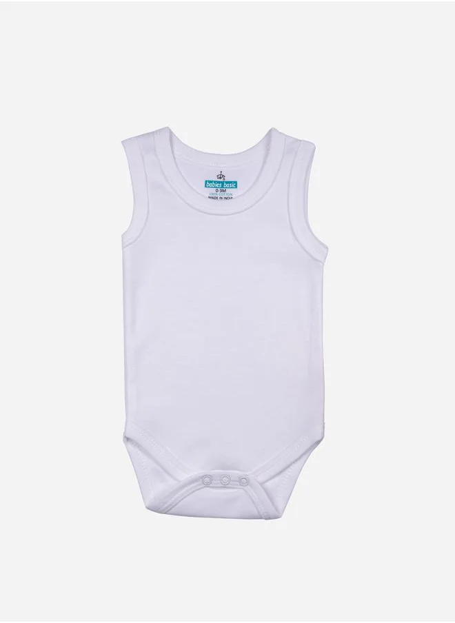 Babies Basic Pack of 3 - Solid Sleeveless Bodysuit by Styli