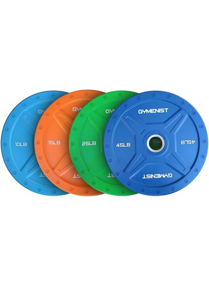 GYMENIST GYMENIST Bumper Plates is Made for 2 Inch Olympic Bars Available from 10 LB up to 55 LB Black Or Multi Color Premium Commercial Gym  - Image 3