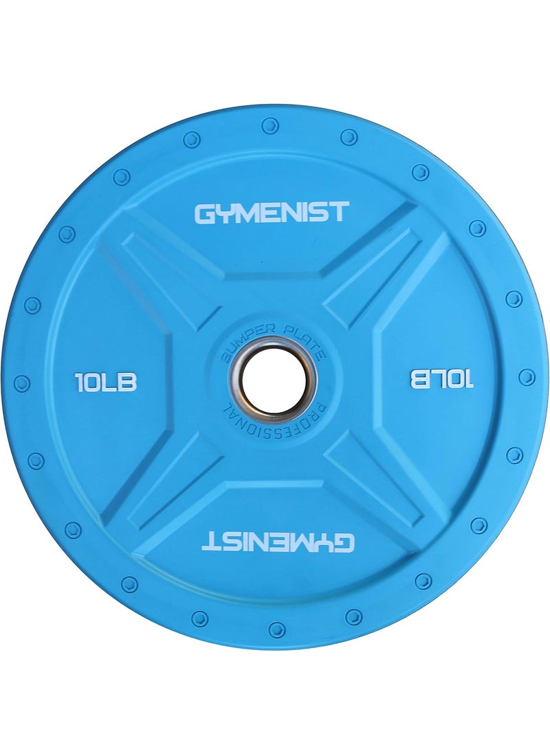 GYMENIST GYMENIST Bumper Plates is Made for 2 Inch Olympic Bars Available from 10 LB up to 55 LB Black Or Multi Color Premium Commercial Gym  - Image 1