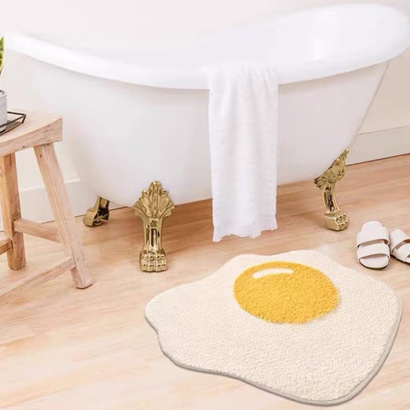 Rubvrenti Round Rug,Toilet Bathroom Rugs,Entrance Door Mat,Non Slip Indoor Sofa Floor Area Rug Mat for Living Room,Toilet Anti Slip Bedroom Entrance Carpet (Egg) - Image 3
