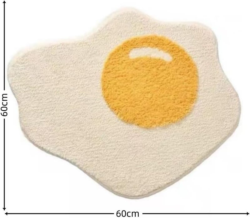 Rubvrenti Round Rug,Toilet Bathroom Rugs,Entrance Door Mat,Non Slip Indoor Sofa Floor Area Rug Mat for Living Room,Toilet Anti Slip Bedroom Entrance Carpet (Egg) - Image 2