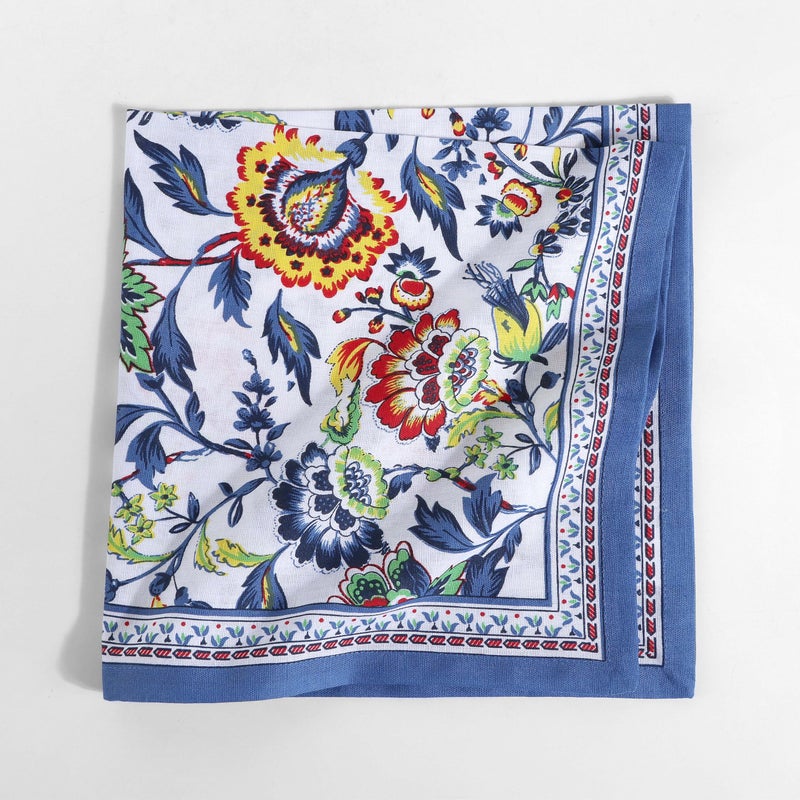 Fingercraft Cloth Napkins, Set of 12 Cotton Linen Blend Printed Dinner Napkins Cloth Mitered Corner Perfect for Parties Dinners Weddings Cocktail Christmas 20x20 Blue Floral - Image 3