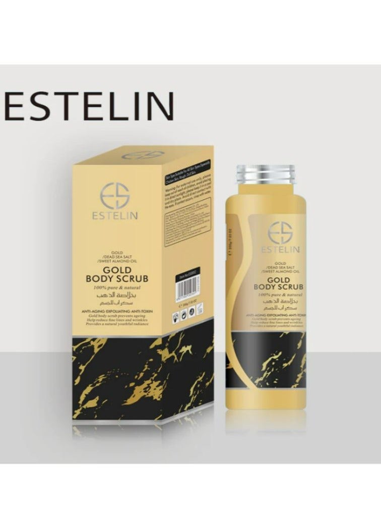 ESTELIN 24k Gold Scrub 100% Pure & Natural Gold Body Scrub 200 g - Image 2