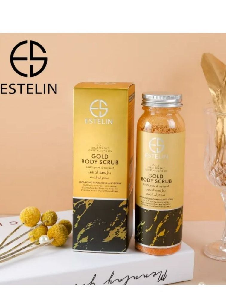 ESTELIN 24k Gold Scrub 100% Pure & Natural Gold Body Scrub 200 g - Image 1