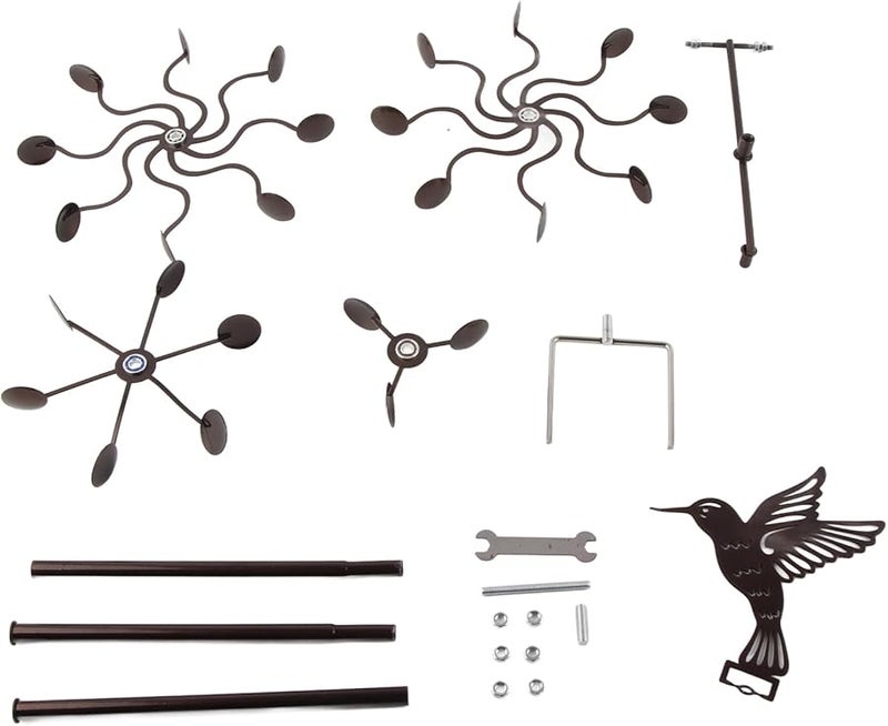 زخرفة حديقة دوارة من الحديد العتيق للرياح لتزيين الفناء الخارجي والحديقة والمرج - Image 5