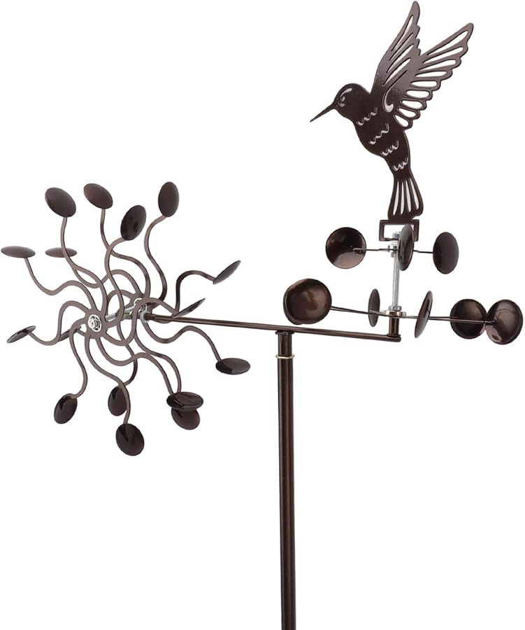 زخرفة حديقة دوارة من الحديد العتيق للرياح لتزيين الفناء الخارجي والحديقة والمرج - Image 4