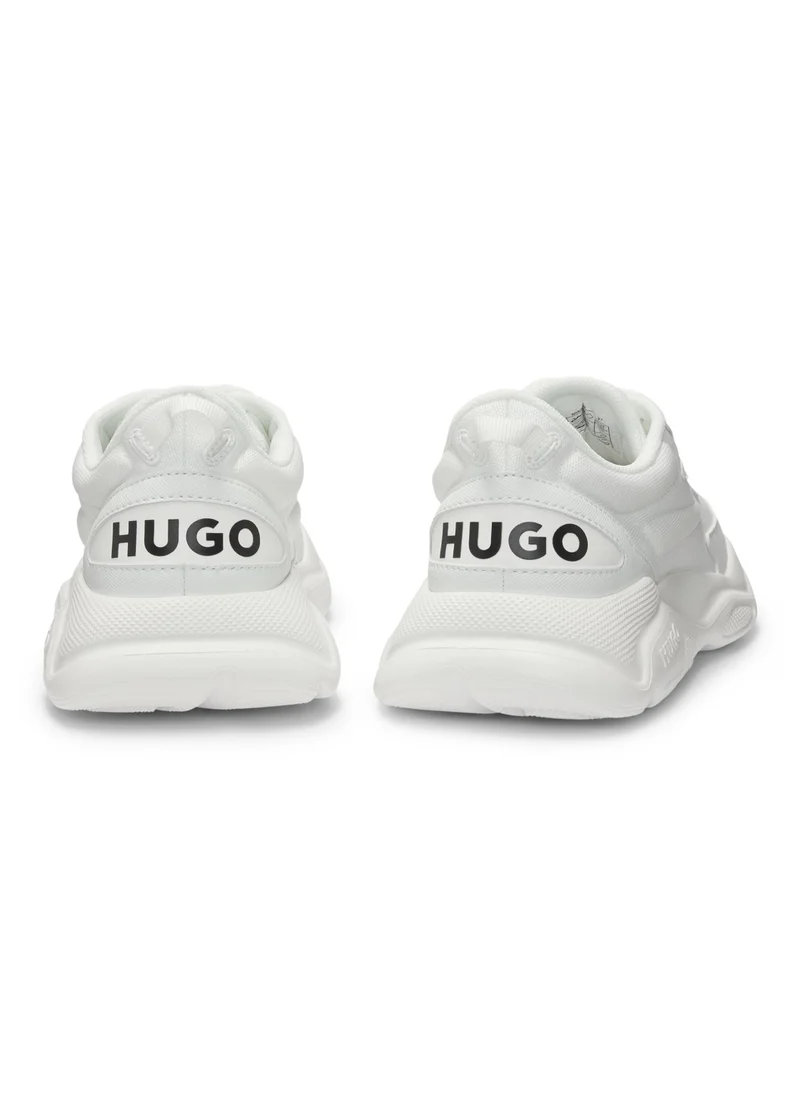 HUGO Mixed-material lace-up trainers with counter logo