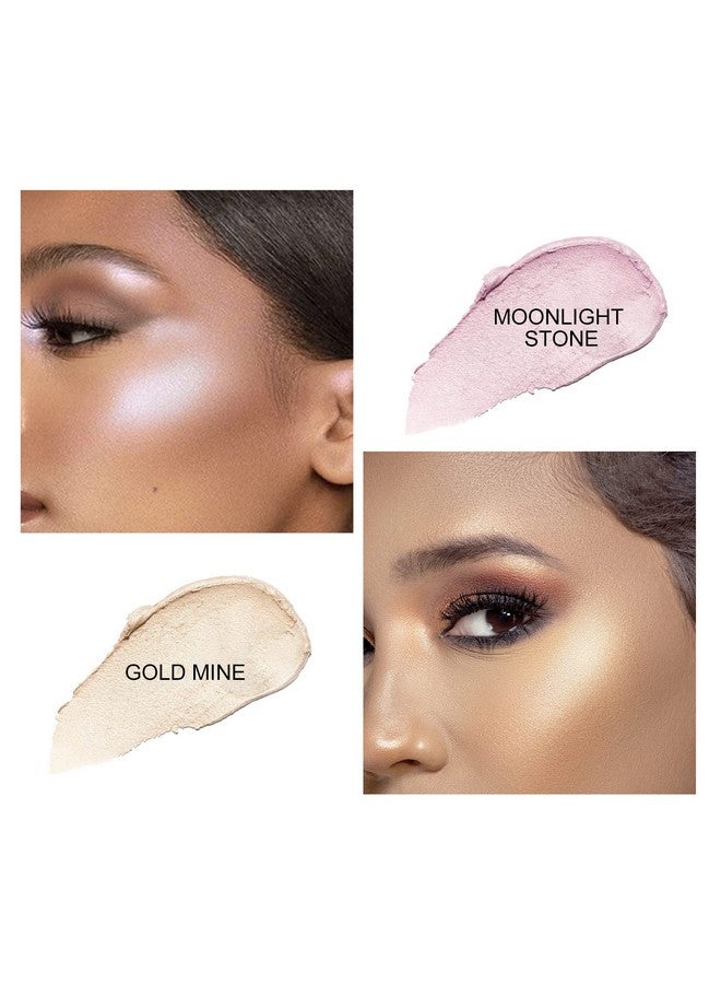 Ownest 2 Colors Highlighter Stick Shimmer Cream Powder Lasting Glow Finish Creamy Self Sharpening Crayon Highlighter - Image 4