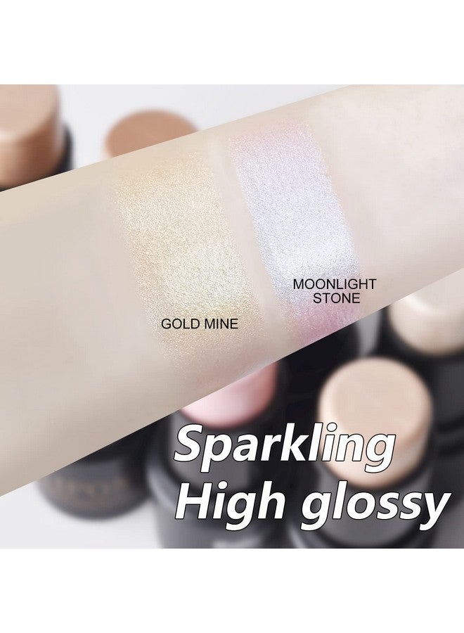 Ownest 2 Colors Highlighter Stick Shimmer Cream Powder Lasting Glow Finish Creamy Self Sharpening Crayon Highlighter - Image 5