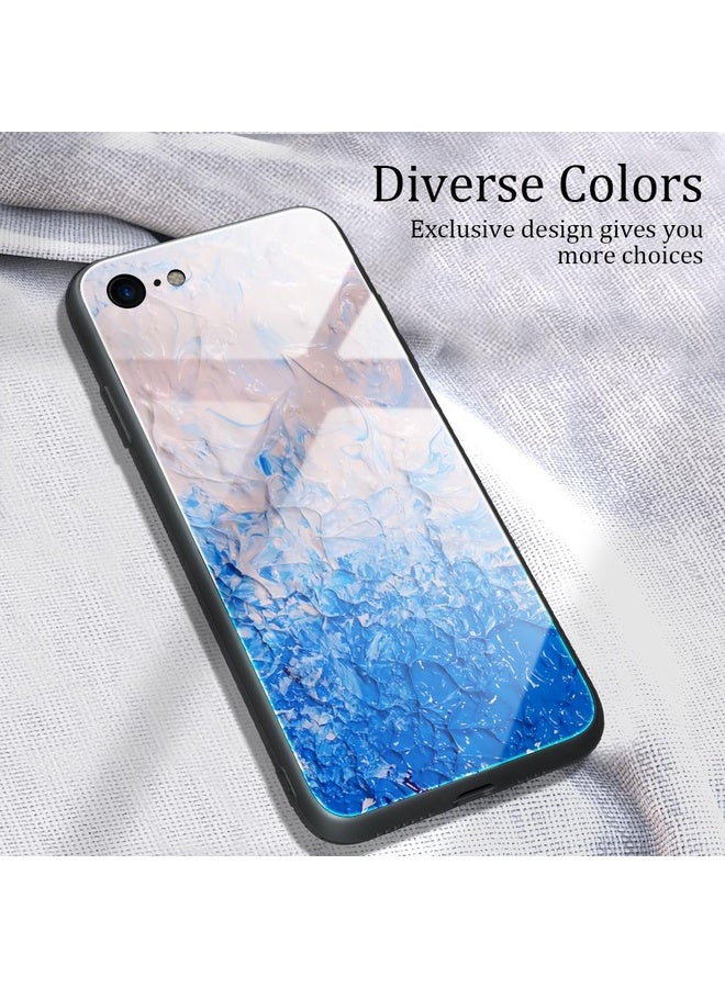 HuHa Case Cover For iPhone SE 2022 / SE 2020 / 8 / 7 Marble Pattern Glass Protective Case(DL07) - Image 2