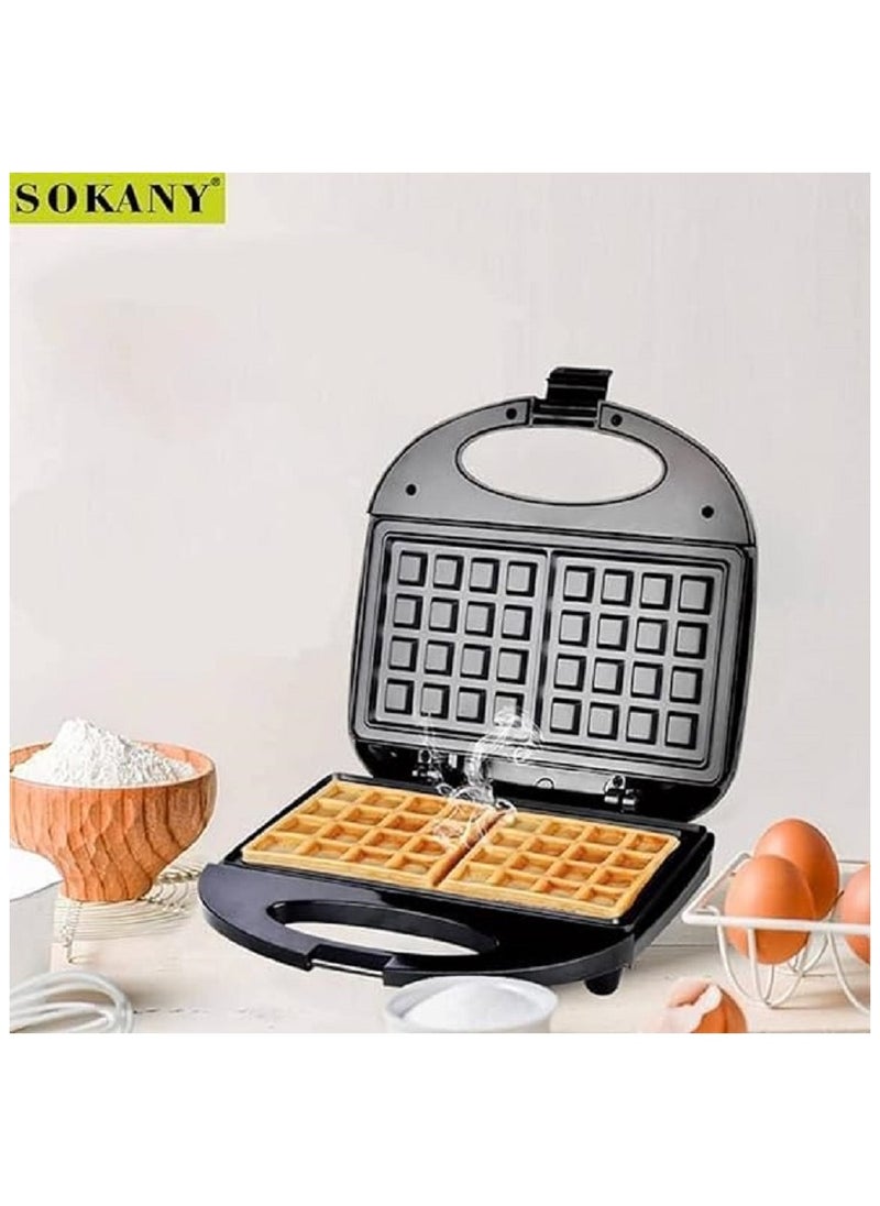 sokany Sokany Waffle Maker,2Slices, Multifunction ,750W,KJ-108,Black.  - Image 4