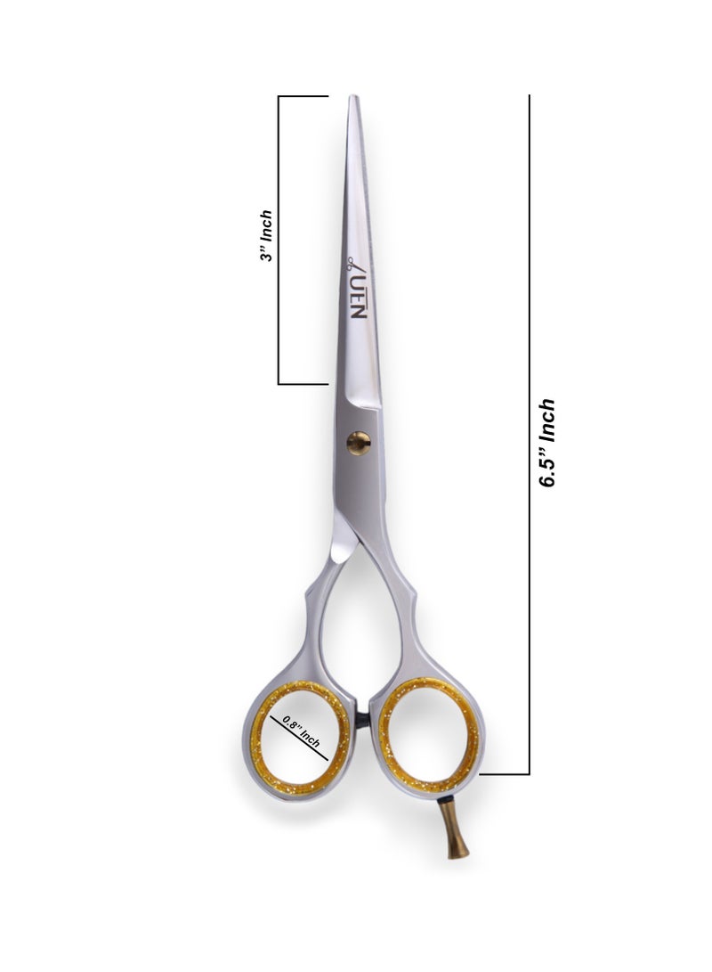 UEN Professional Hair Cutting Scissors/Shears -Razor Edge- Stainless Steel Haircut Tool, Perfect for Home, Salon, Barber Hairdressing Women/Men Grooming, Styling, Silver  - Image 2