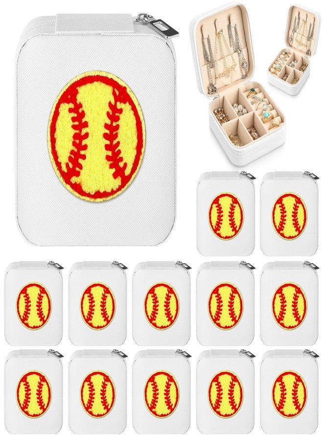 Leinuosen 12 Pack Softball Gifts Jewelry Case for Women, Softball Senior Night Gifts, Chenille Jewelry Box for Team, Graduates - Image 1