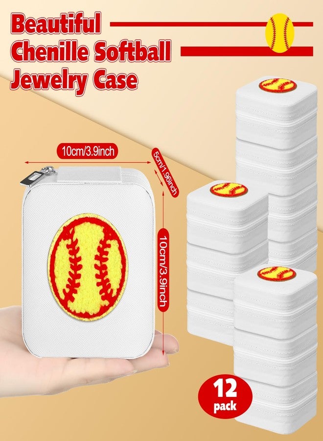 Leinuosen 12 Pack Softball Gifts Jewelry Case for Women, Softball Senior Night Gifts, Chenille Jewelry Box for Team, Graduates - Image 3