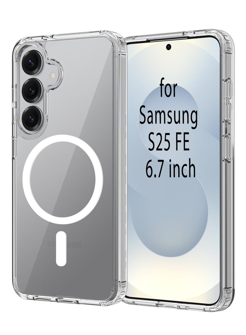 BORTONY Samsung Galaxy S25 FE Magsafe Case, Compatible with Wireless Charging, Clear Slim S25 FE Cover Anti Yellow Magnetic Phone Case for S25 FE 6.7 inch - Image 1