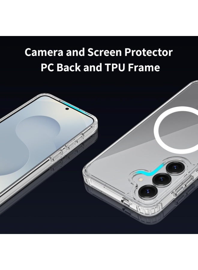 BORTONY Samsung Galaxy S25 FE Magsafe Case, Compatible with Wireless Charging, Clear Slim S25 FE Cover Anti Yellow Magnetic Phone Case for S25 FE 6.7 inch - Image 4