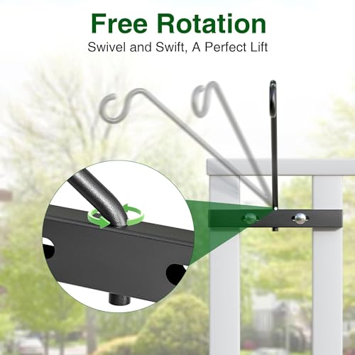 Josmimic 12-Inch Deck Bird Feeder Hanger for Railing, Outdoor Decor Plant Hanger, Balcony Railing Hook - 22LB Capacity - for Hanging Plants, Bird Feeders, Lanterns, Wind Chimes - Image 5