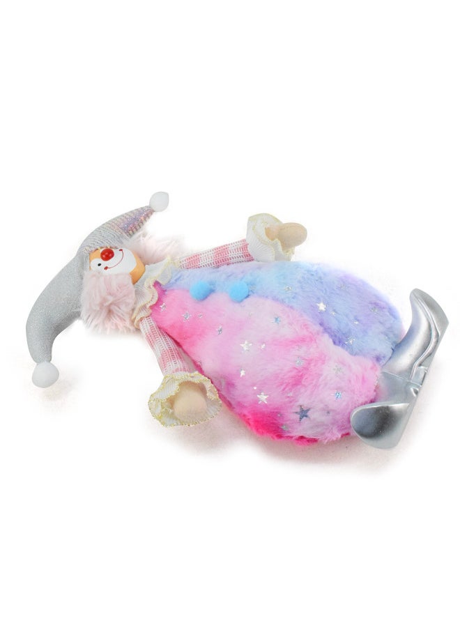 Color Plush Clown Statue Collectibles Ornaments Pink Blue Clown Color Splice Doll Ornaments Clown-Color:Color 17*11*39cm