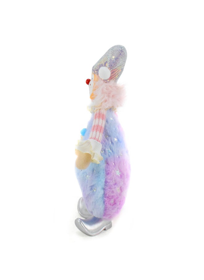 Color Plush Clown Statue Collectibles Ornaments Pink Blue Clown Color Splice Doll Ornaments Clown-Color:Color 17*11*39cm