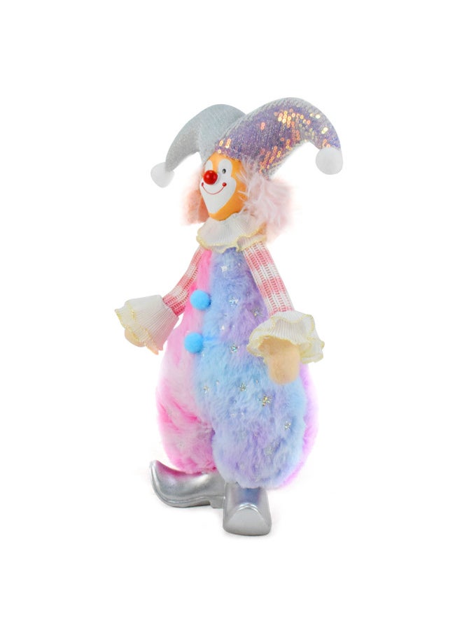 Color Plush Clown Statue Collectibles Ornaments Pink Blue Clown Color Splice Doll Ornaments Clown-Color:Color 17*11*39cm