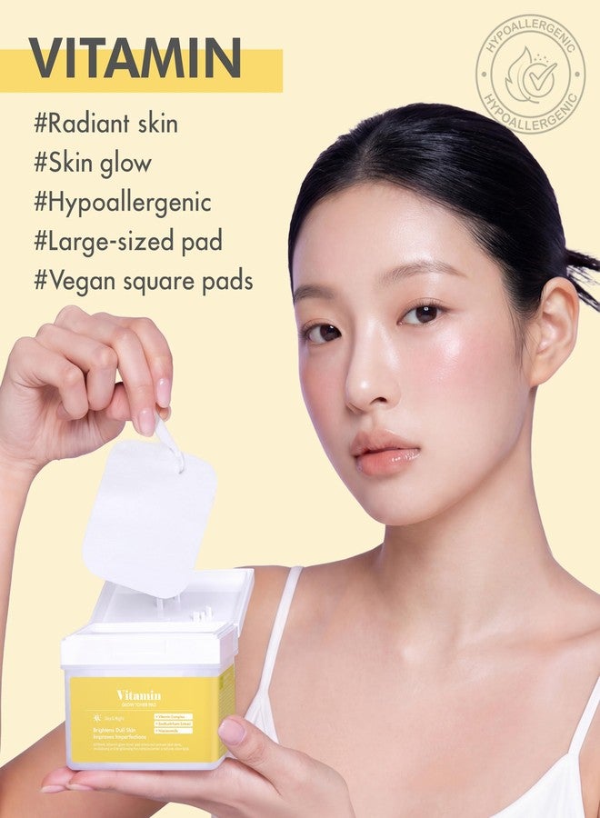 DERMAL Vitamin C Toner Pads 120 Count – Niacinamide Sea Buckthorn Vitamin 11 Complex for Dark Spots & Dull Skin – Vegan Pure Cotton Pads with Tweezers (Korean Skincare - Image 2