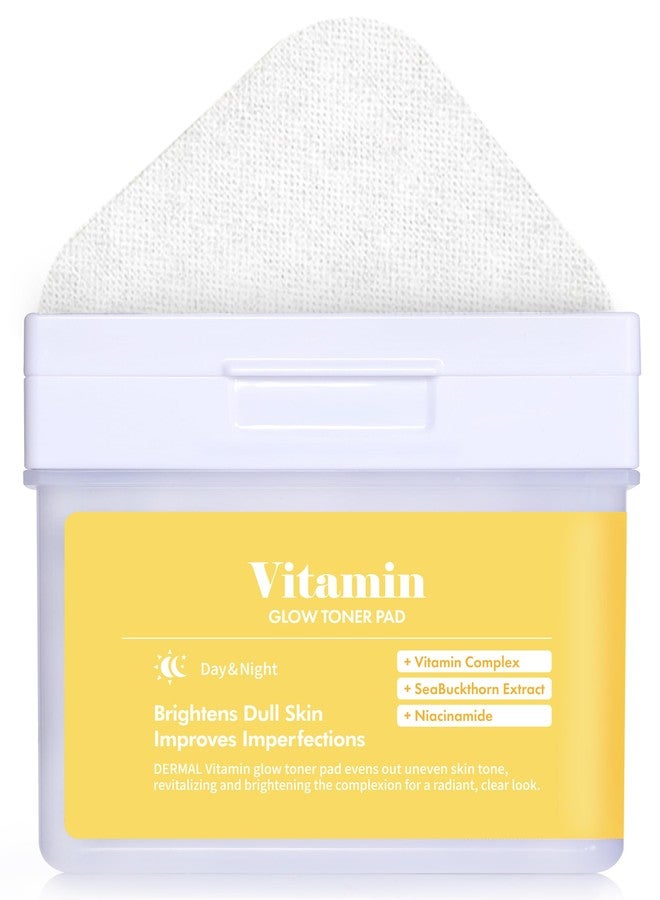 DERMAL Vitamin C Toner Pads 120 Count – Niacinamide Sea Buckthorn Vitamin 11 Complex for Dark Spots & Dull Skin – Vegan Pure Cotton Pads with Tweezers (Korean Skincare - Image 1