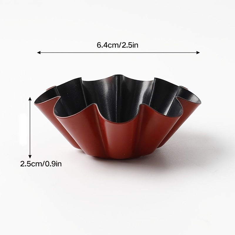 12pcs Non Stick Flower Tart Cake Molds for Valentine Thanksgiving Baking - Image 3