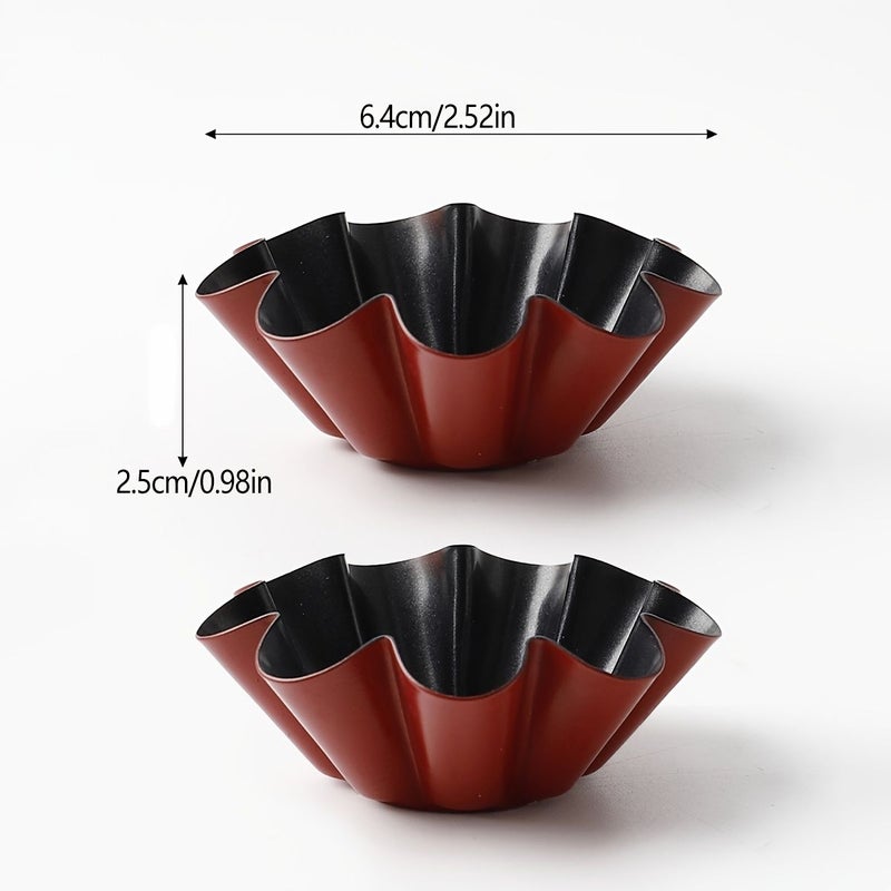 12pcs Non Stick Flower Tart Cake Molds for Valentine Thanksgiving Baking - Image 4