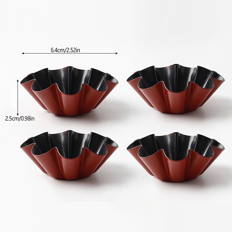 12pcs Non Stick Flower Tart Cake Molds for Valentine Thanksgiving Baking - Image 5