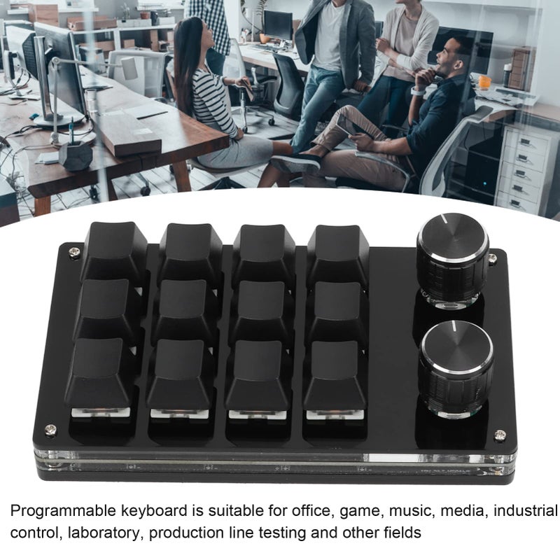 Black One Handed Macro Mechanical Keyboard 12 Key Programmable Keypad For Office Gaming Lab DIY - Image 3