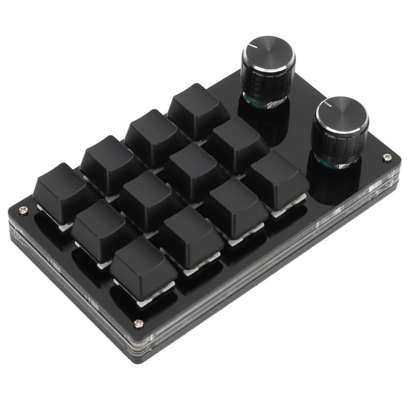 Black One Handed Macro Mechanical Keyboard 12 Key Programmable Keypad For Office Gaming Lab DIY - Image 5