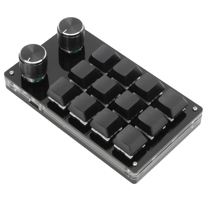 Black One Handed Macro Mechanical Keyboard 12 Key Programmable Keypad For Office Gaming Lab DIY - Image 4