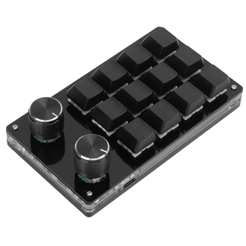 Black One Handed Macro Mechanical Keyboard 12 Key Programmable Keypad For Office Gaming Lab DIY - Image 1
