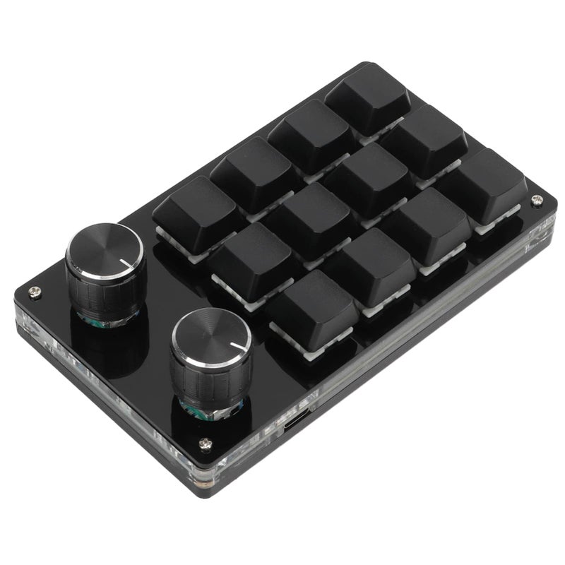 Black One Handed Macro Mechanical Keyboard 12 Key Programmable Keypad For Office Gaming Lab DIY - Image 2