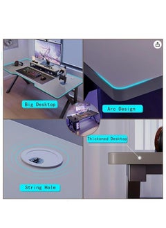 MIXDE Gaming Table,Gaming Desk,Ergonomic PC Desktop Computer Desk,Home Office Desk,Versatile Gaming and Study Solution for Modern Homes,Ideal for Students and Gamers, Spacious and Functional，Black  - Image 5